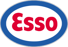 Esso uusi logo, tarra