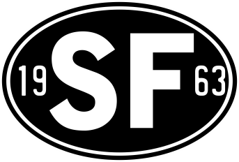 SF tunnus vuosimallilla, tarra